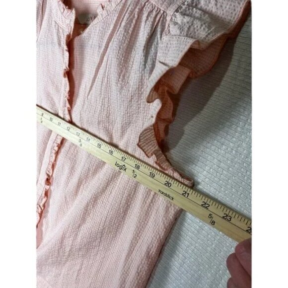 LOFT Pink Short Sleeve Button-Down Top Medium - Picture 5 of 5